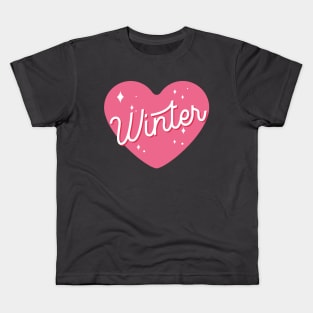 AESPA Winter name heart MY text typography | Morcaworks Kids T-Shirt